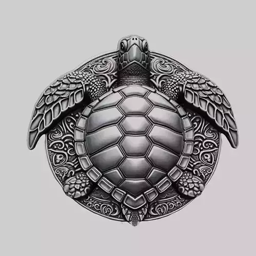 Sea Turtle Animal Head Sea Turtle Animal Medallion  3D print model