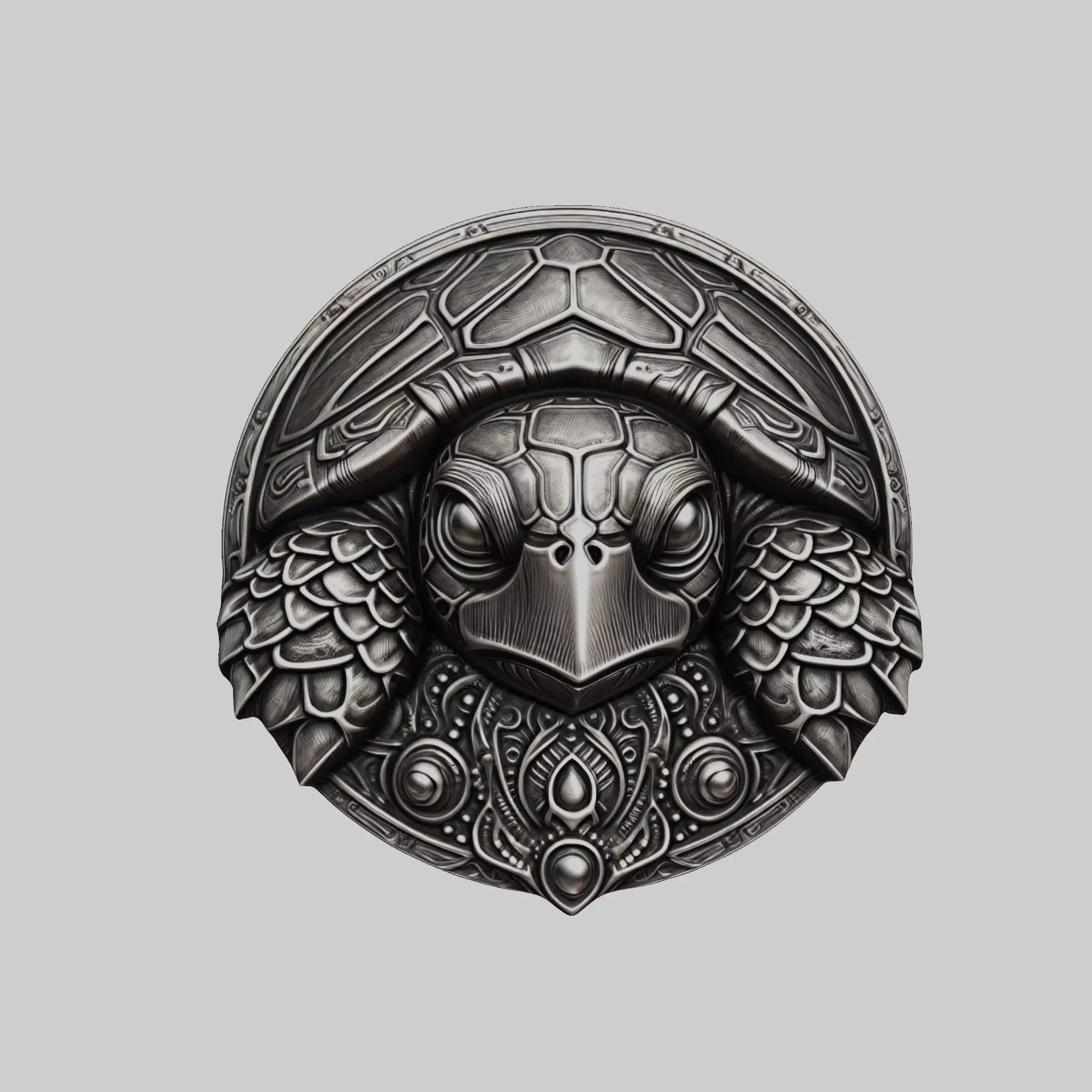 Sea Turtle Animal Head Sea Turtle Animal Medallion  3D print model_0