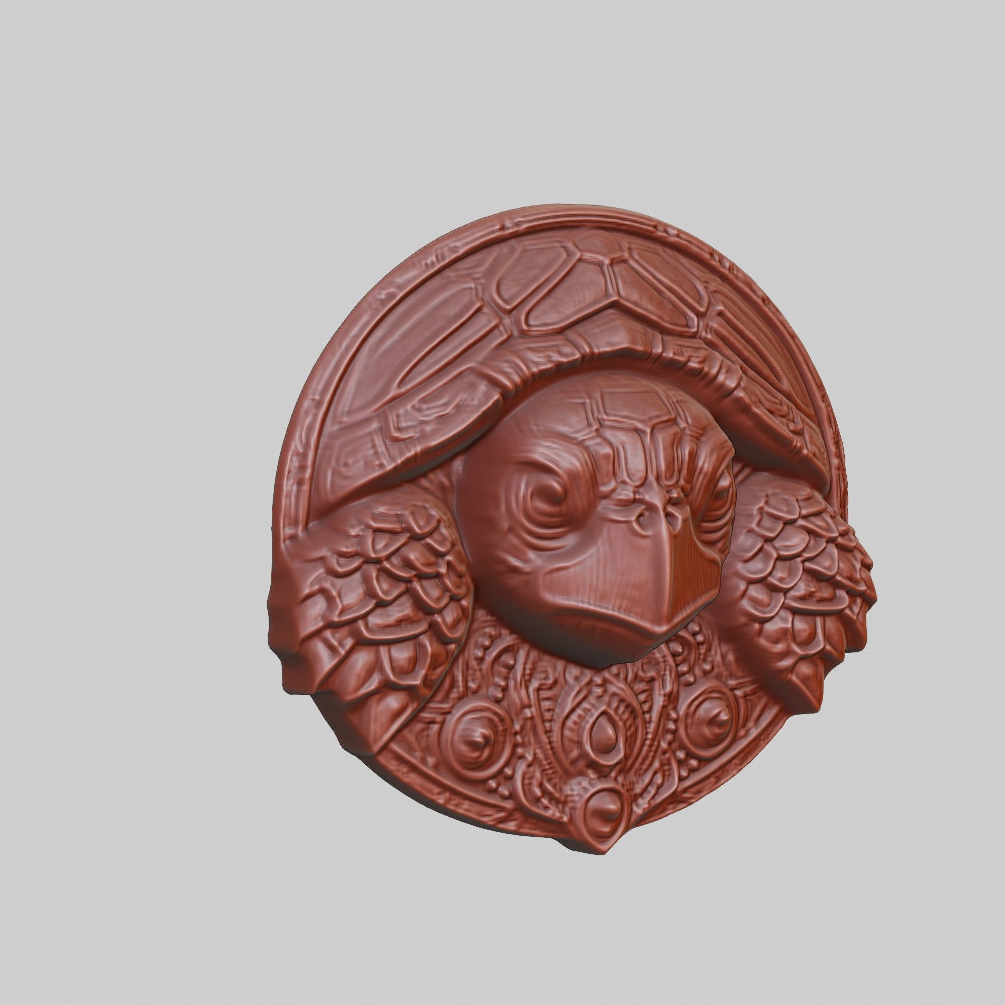 Sea Turtle Animal Head Sea Turtle Animal Medallion  3D print model_3