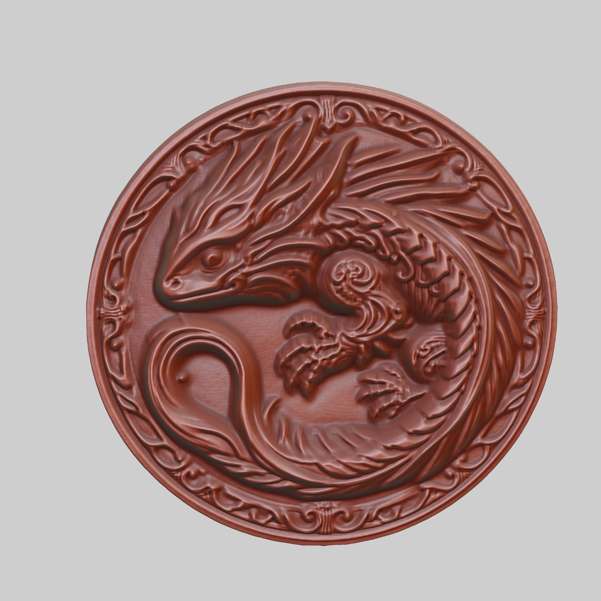 Salamander Animal Head Salamander Animal Medallion  3D print model_2
