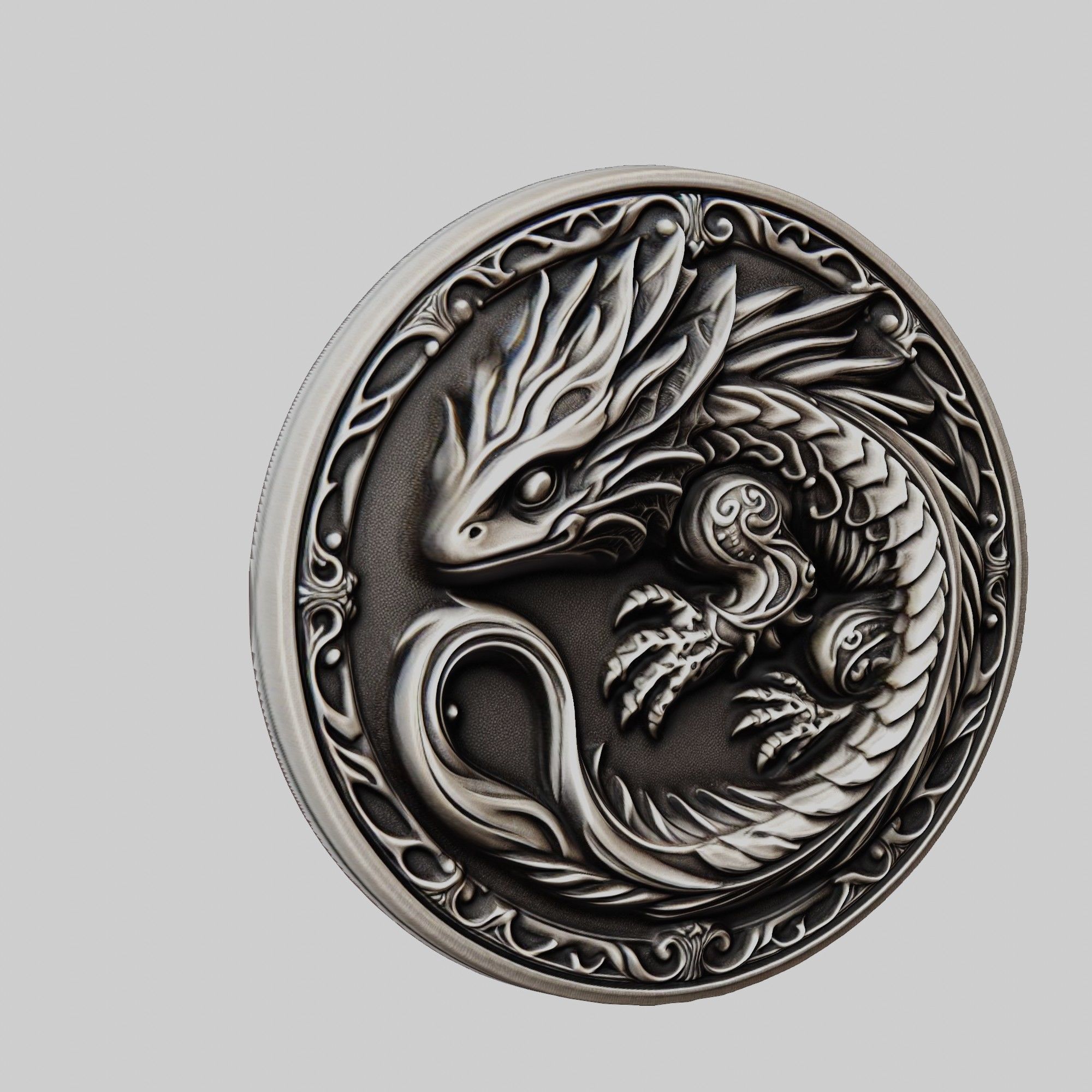 Salamander Animal Head Salamander Animal Medallion  3D print model_1