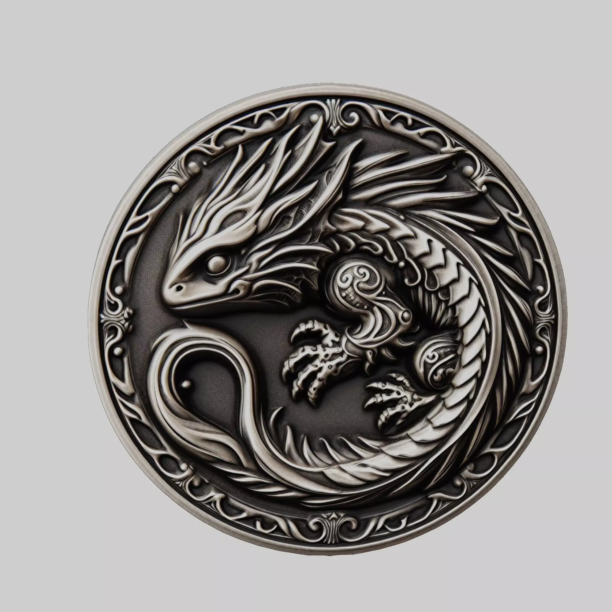 Salamander Animal Head Salamander Animal Medallion  3D print model_0