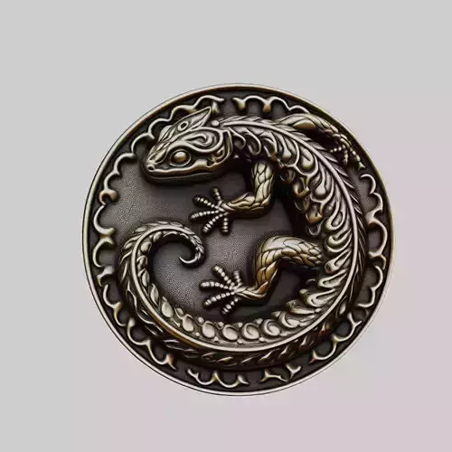 Salamander Animal Head Salamander Animal Medallion 