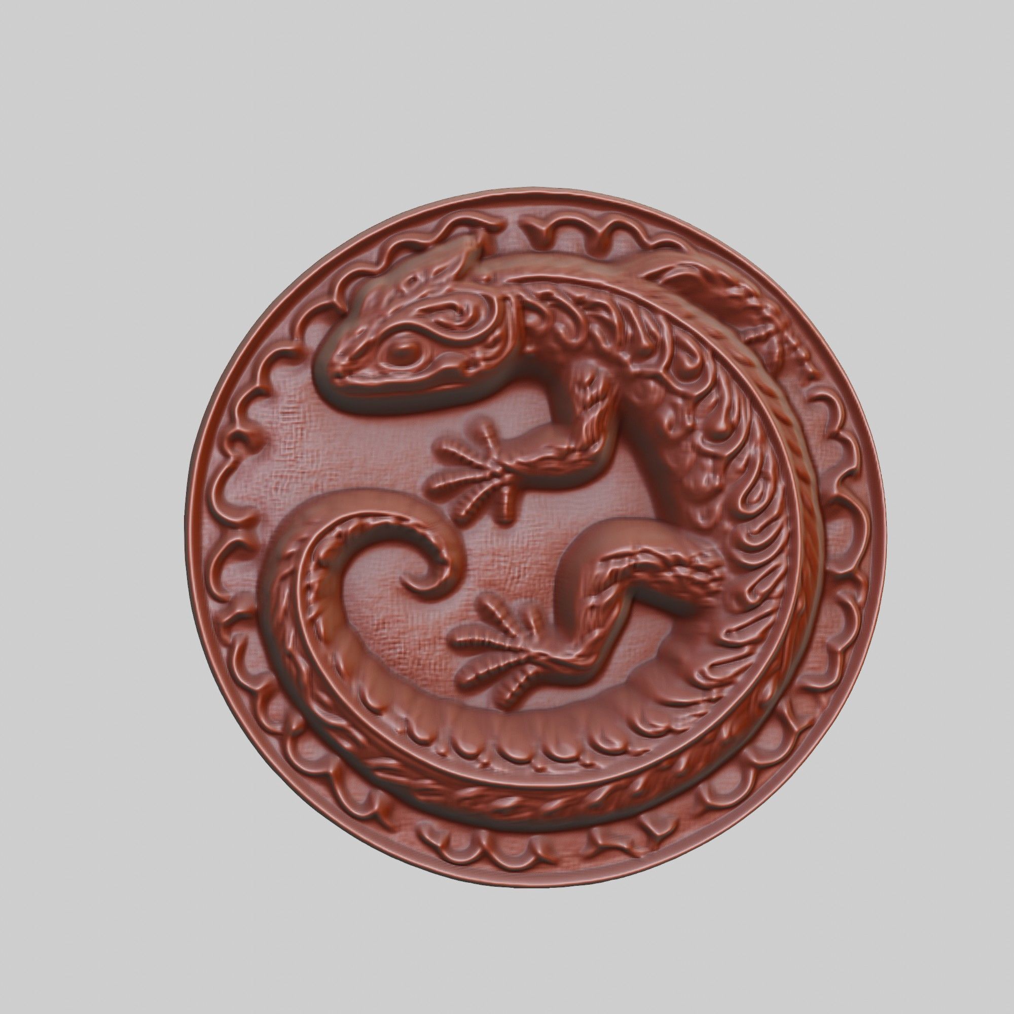 Salamander Animal Head Salamander Animal Medallion  3D print model_2