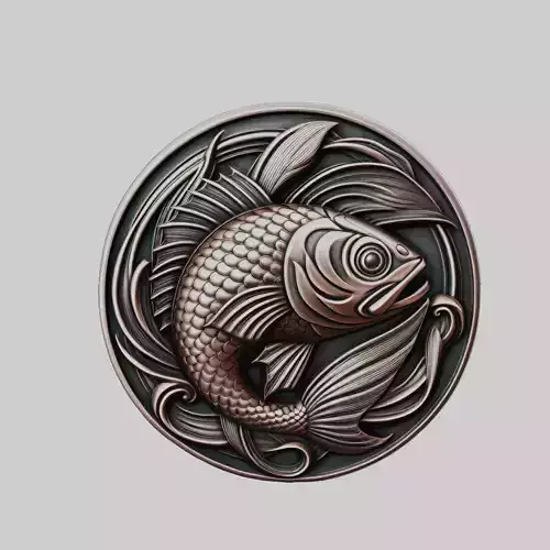 Fish Animal Head Fish Animal Medallion 