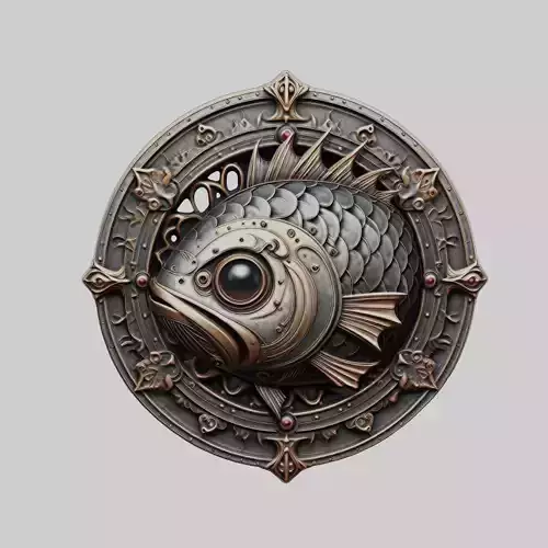 Fish Animal Head Fish Animal Medallion 