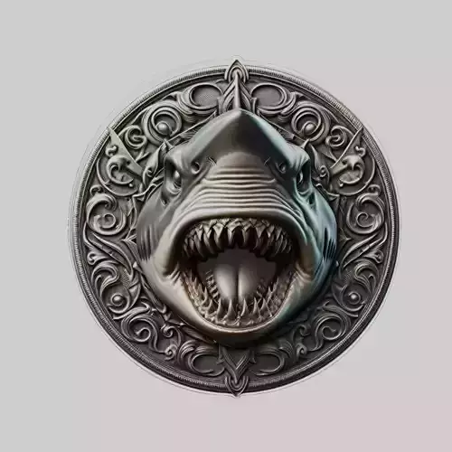 Shark Animal Head Shark Animal Medallion 