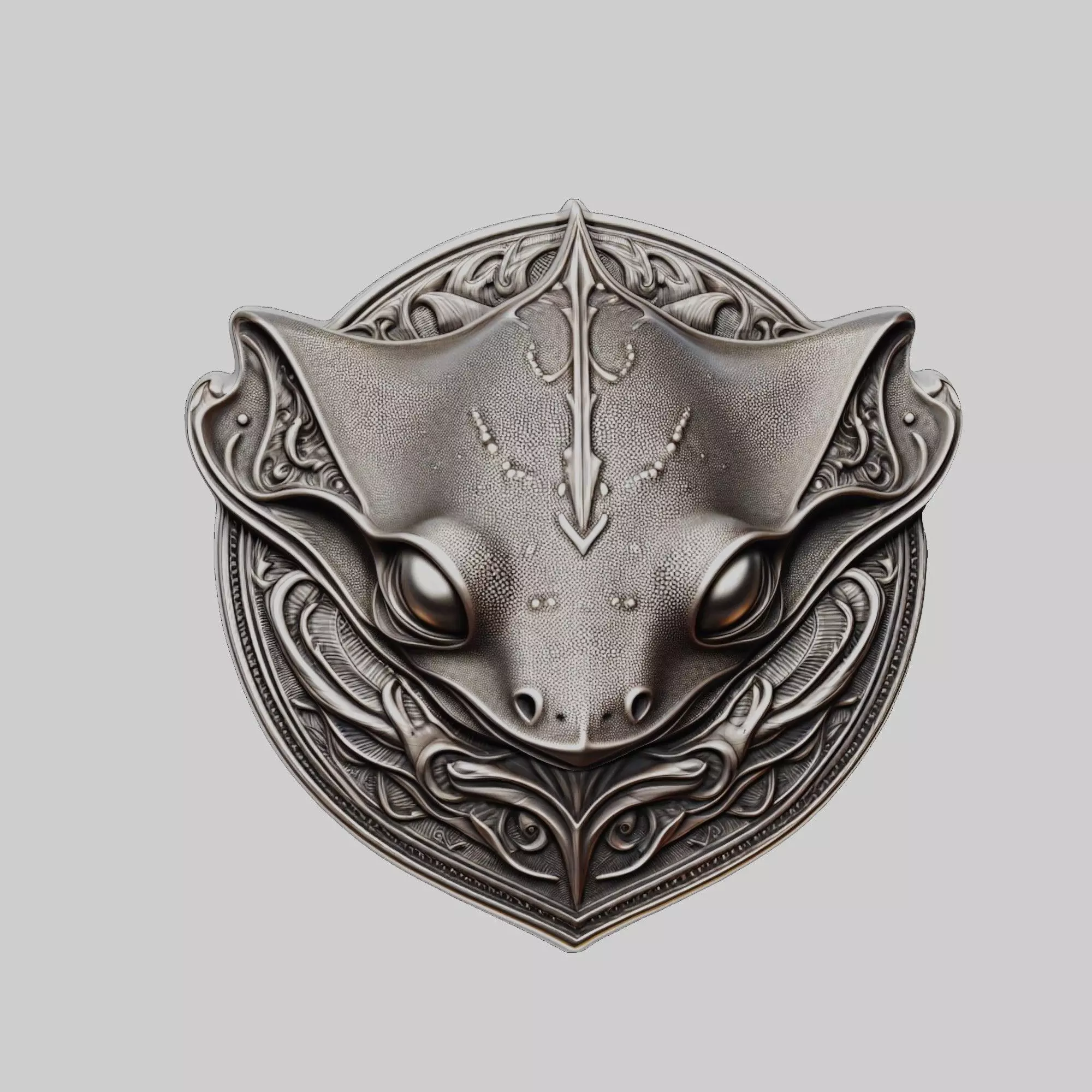 Stingray Animal Head Stingray Animal Medallion 3D print model