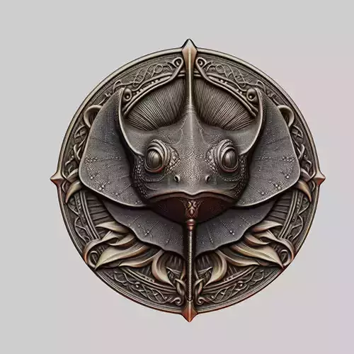 Stingray Animal Head Stingray Animal Medallion 