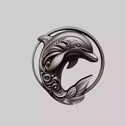 Dolphin Animal Head Dolphin Animal Medallion 