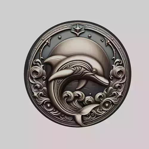 Dolphin Animal Head Dolphin Animal Medallion 