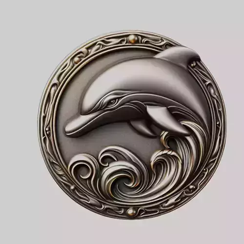 Dolphin Animal Head Dolphin Animal Medallion 