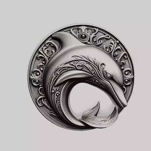 Dolphin Animal Head Dolphin Animal Medallion 