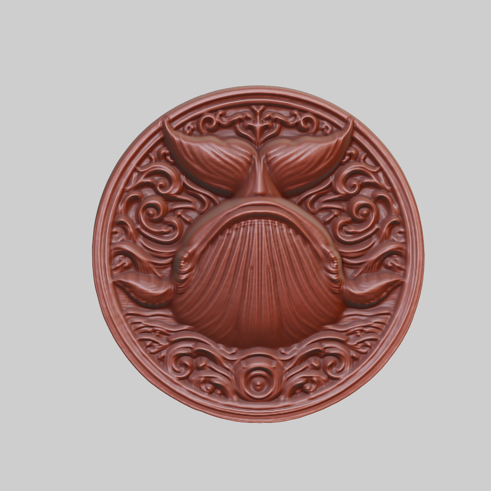 Whale Animal Head Whale Animal Medallion  3D print model_2