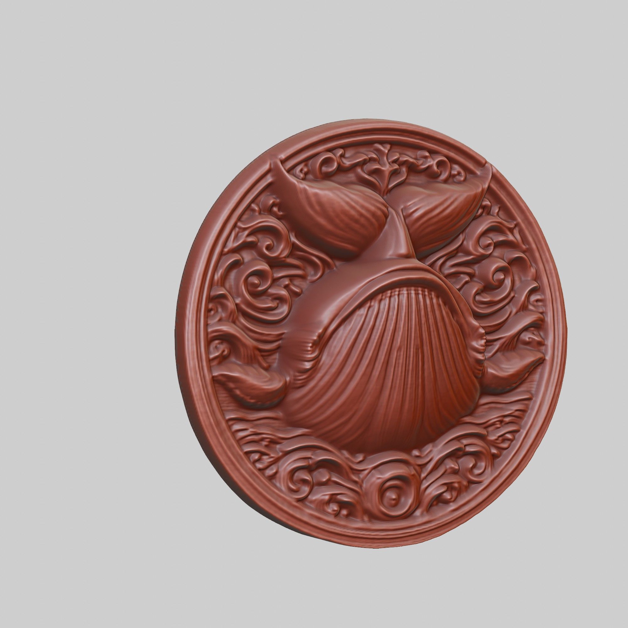 Whale Animal Head Whale Animal Medallion  3D print model_3