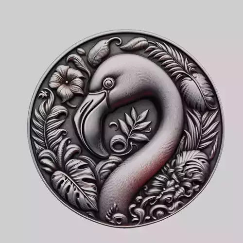 Flamingo Animal Head Flamingo Animal Medallion 