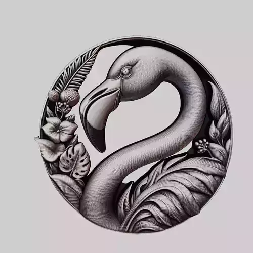Flamingo Animal Head Flamingo Animal Medallion 