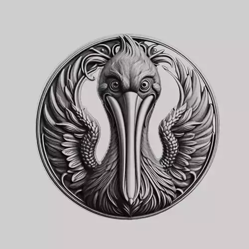 Pelican Animal Head Pelican Animal Medallion 
