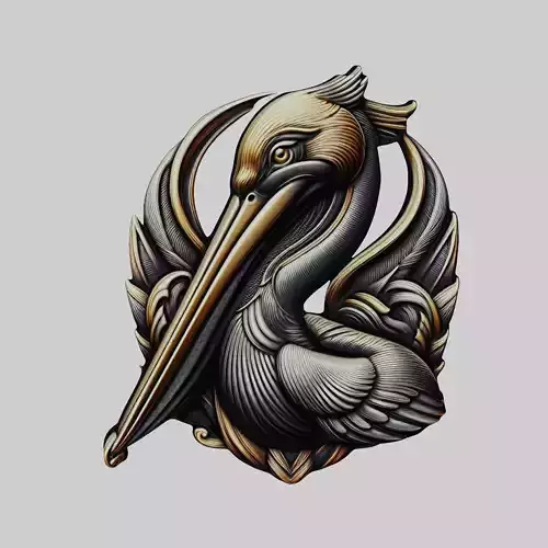 Pelican Animal Head Pelican Animal Medallion 