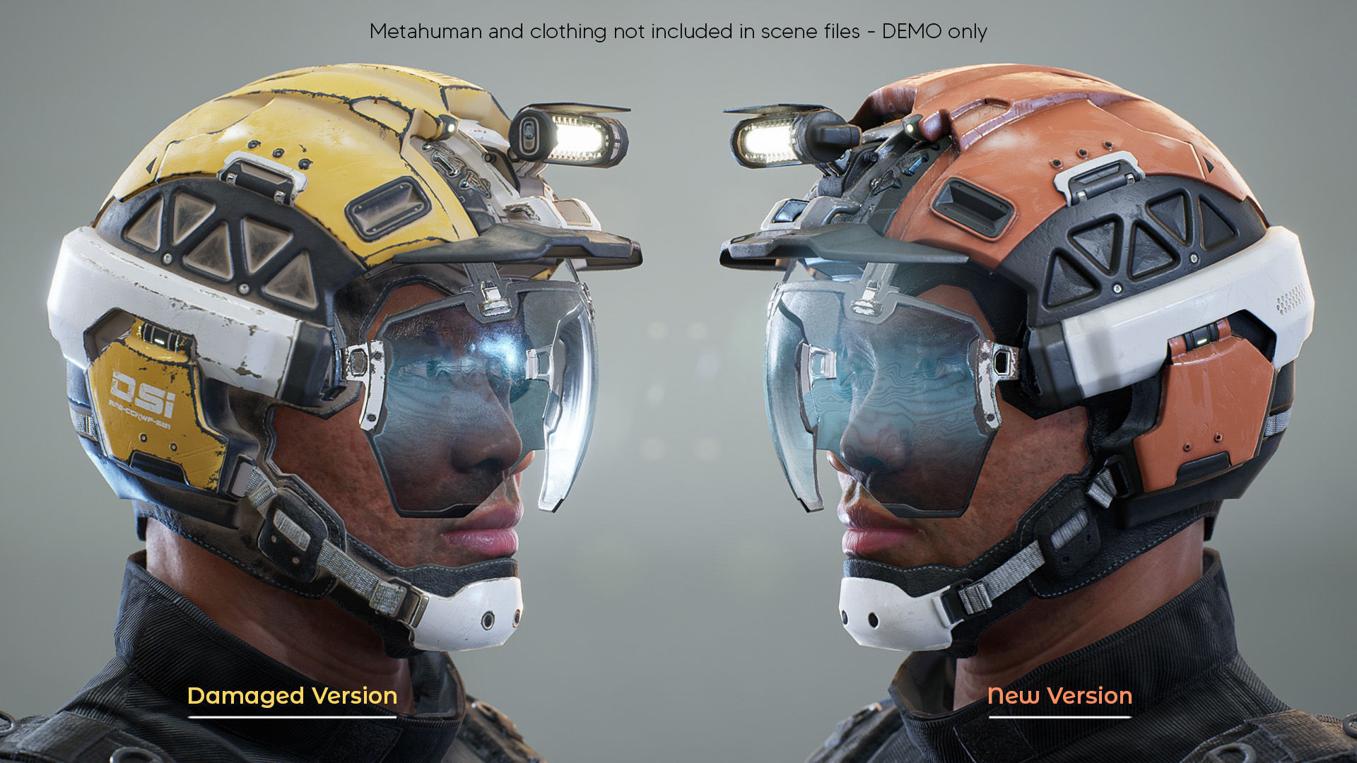 Sci-Fi Explorer Helmet - Customizable Game-Ready Low-poly 3D model_4