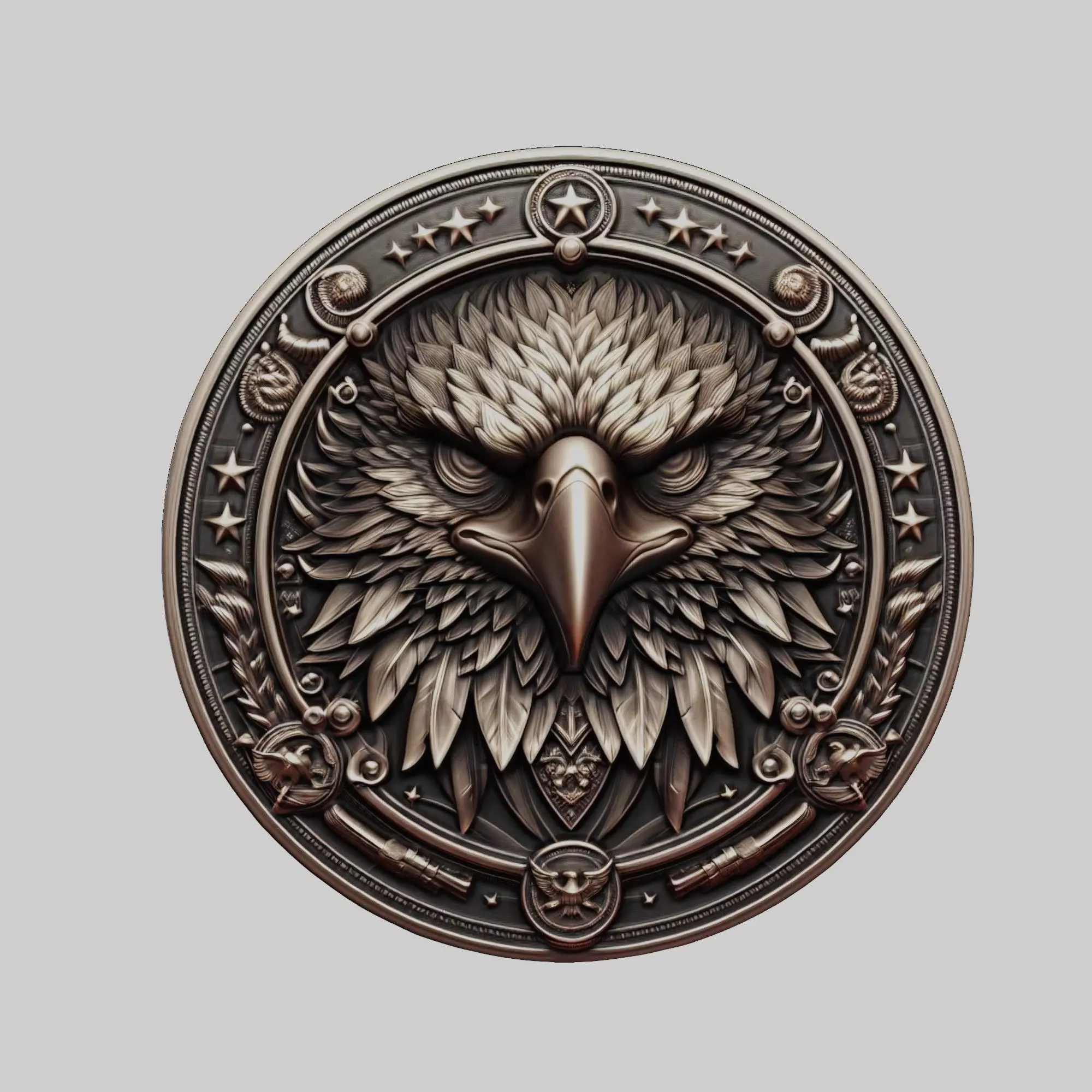 Eagle Animal Head Eagle Animal Medallion 3D print model