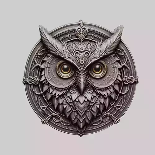 Owl Animal Head Owl Animal Medallion 
