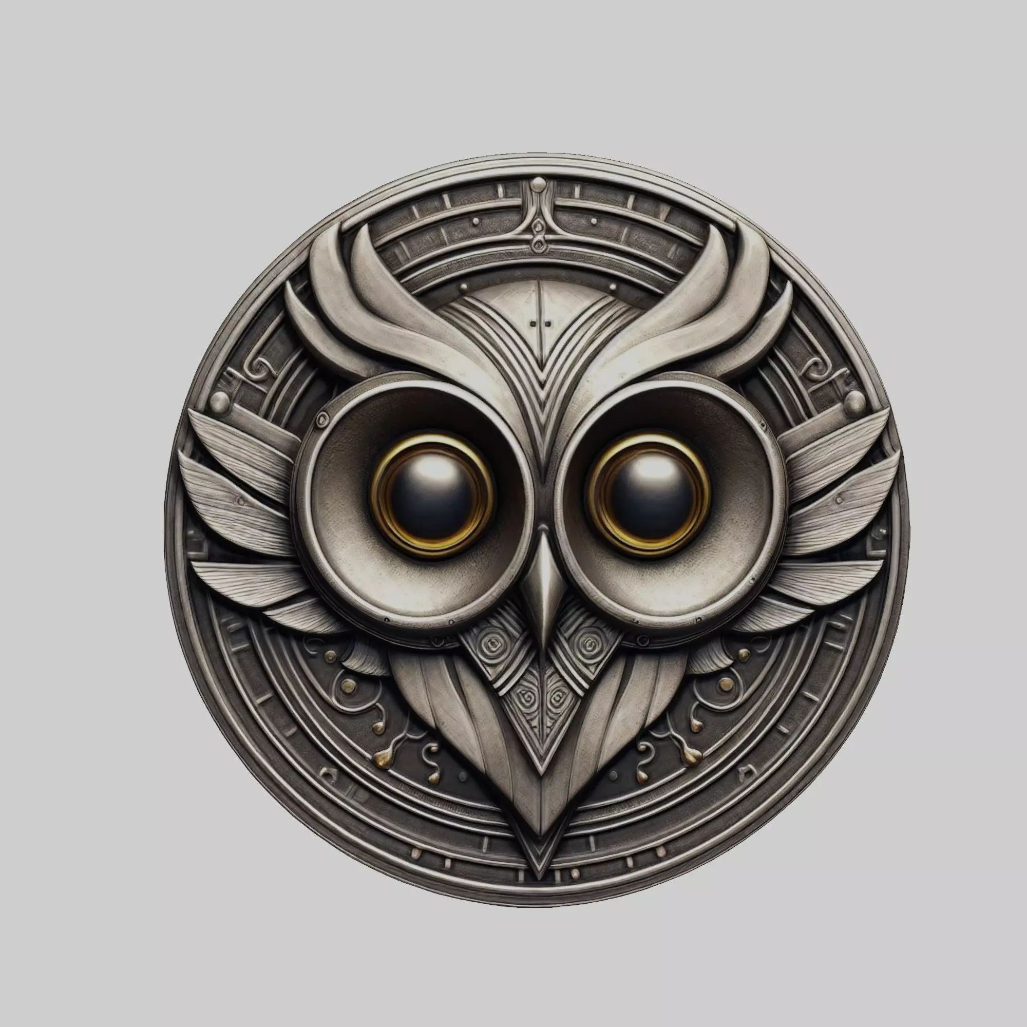 Owl Animal Head Owl Animal Medallion 3D print model