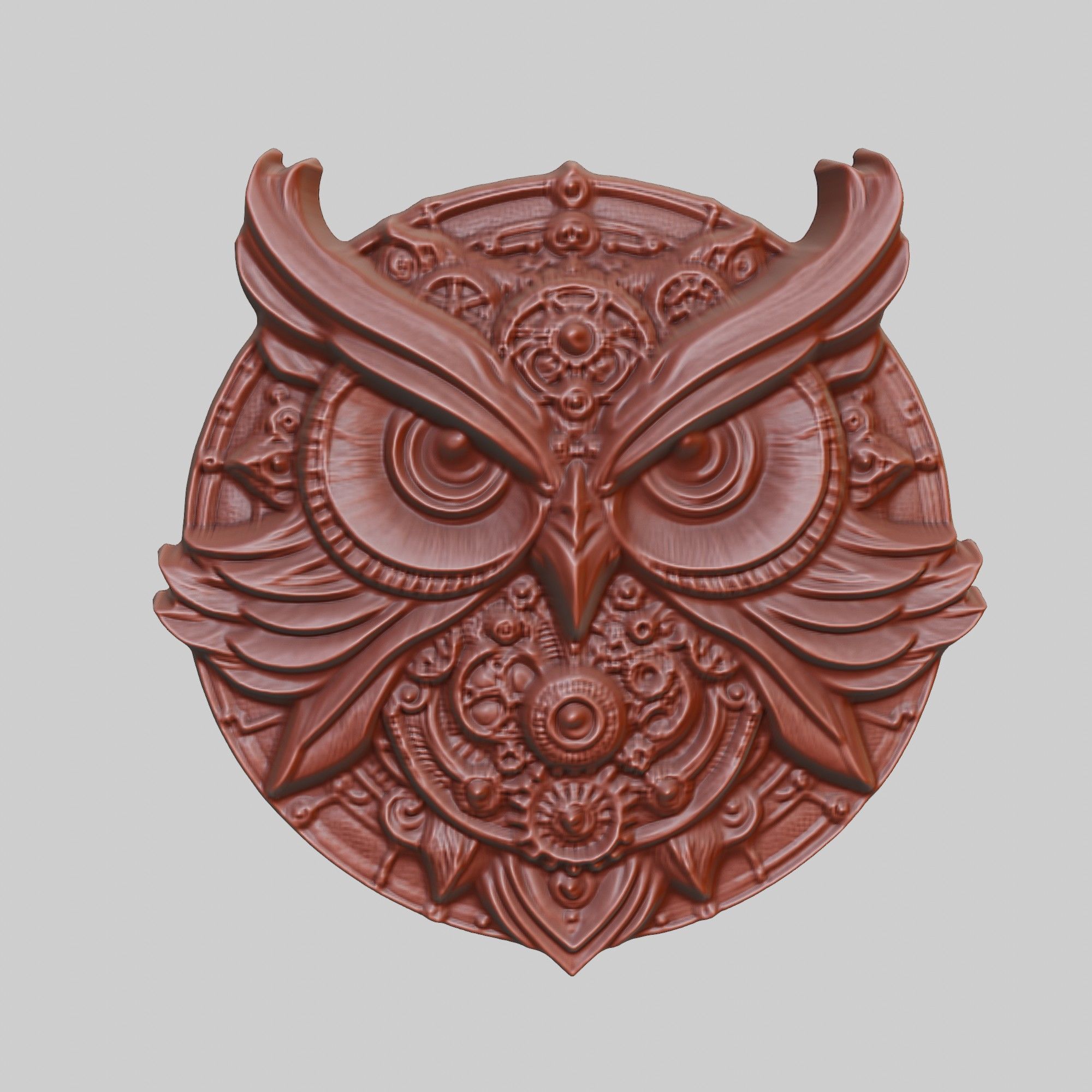 Owl Animal Head Owl Animal Medallion  3D print model_2