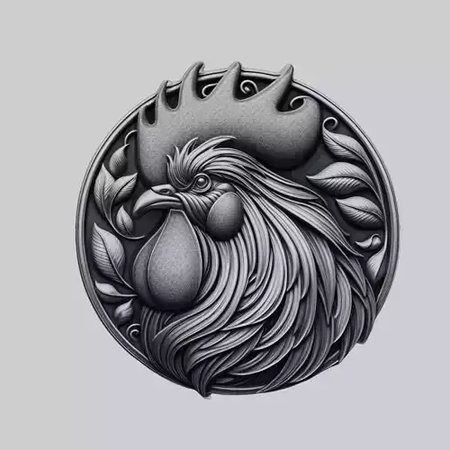 Rooster Animal Head Rooster Animal Medallion 