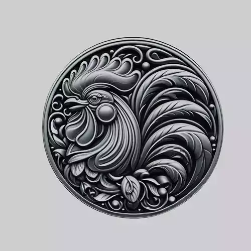 Rooster Animal Head Rooster Animal Medallion 