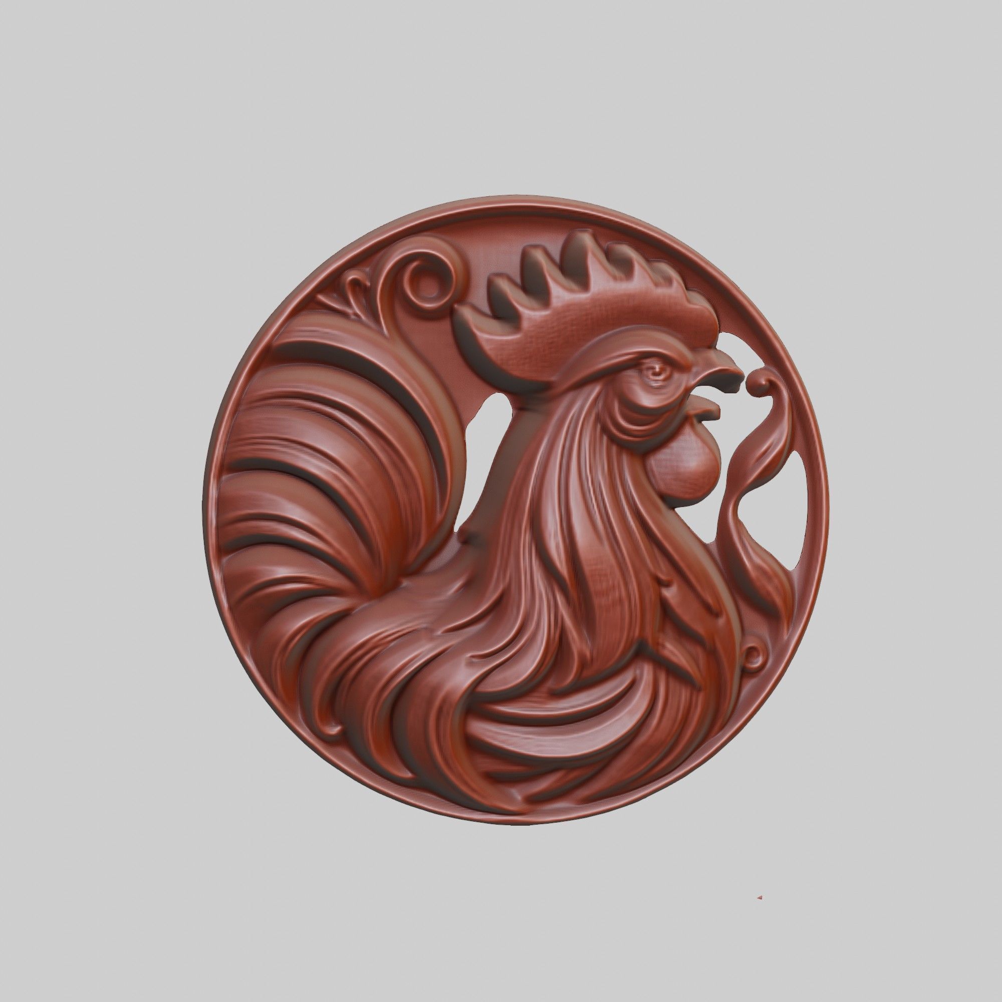Rooster Animal Head Rooster Animal Medallion  3D print model_2