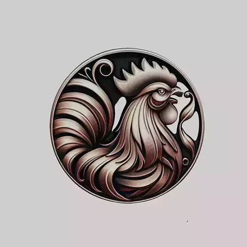 Rooster Animal Head Rooster Animal Medallion 