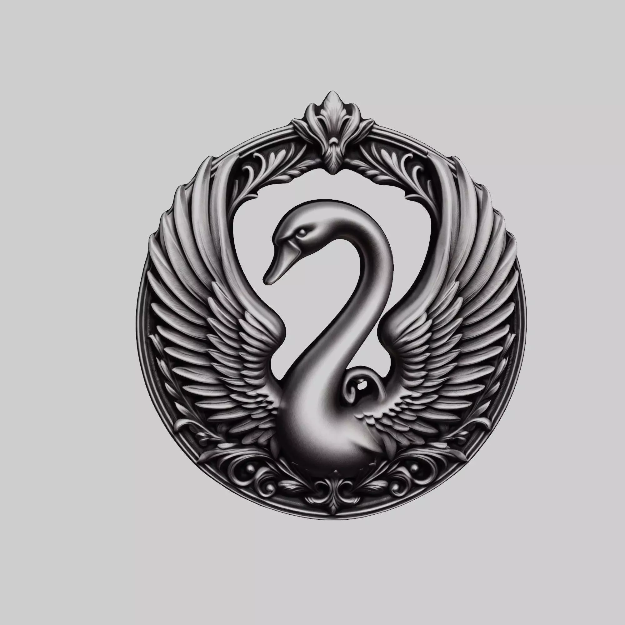 Swan Animal Head Swan Animal Medallion  3D print model_0