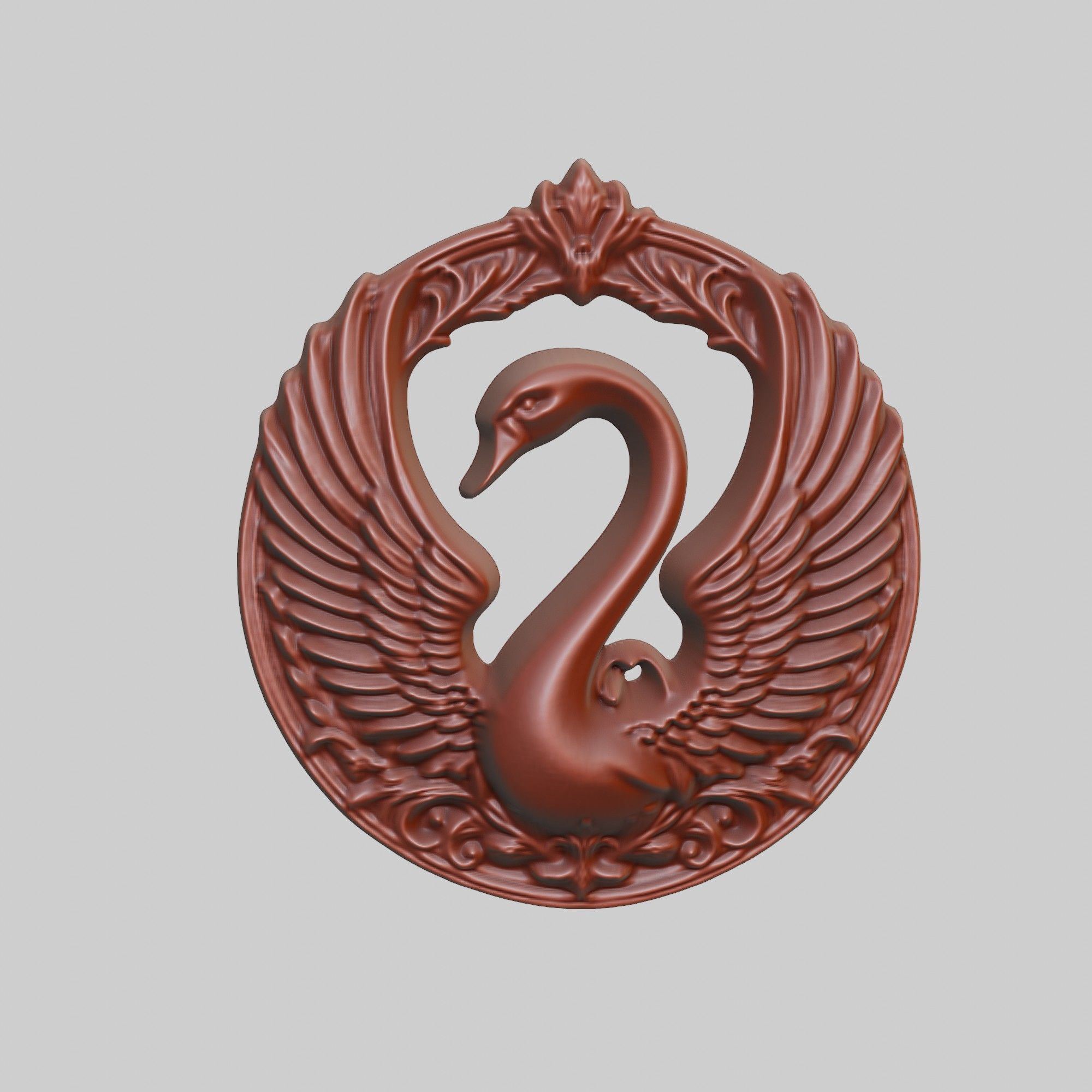 Swan Animal Head Swan Animal Medallion  3D print model_2