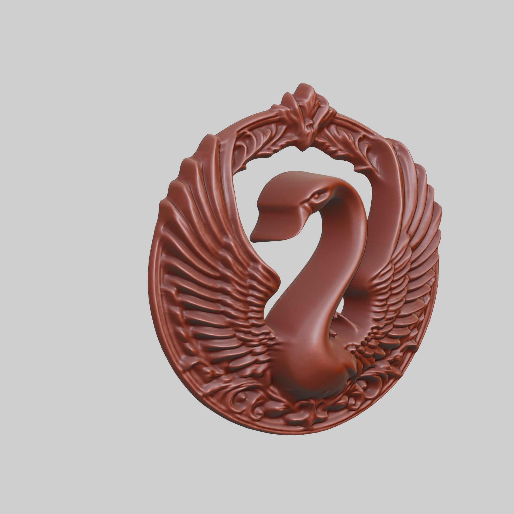 Swan Animal Head Swan Animal Medallion  3D print model_3