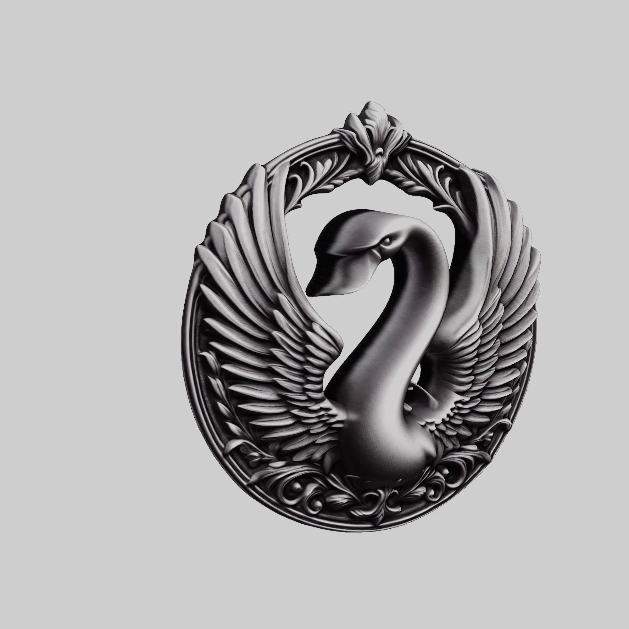 Swan Animal Head Swan Animal Medallion  3D print model_1