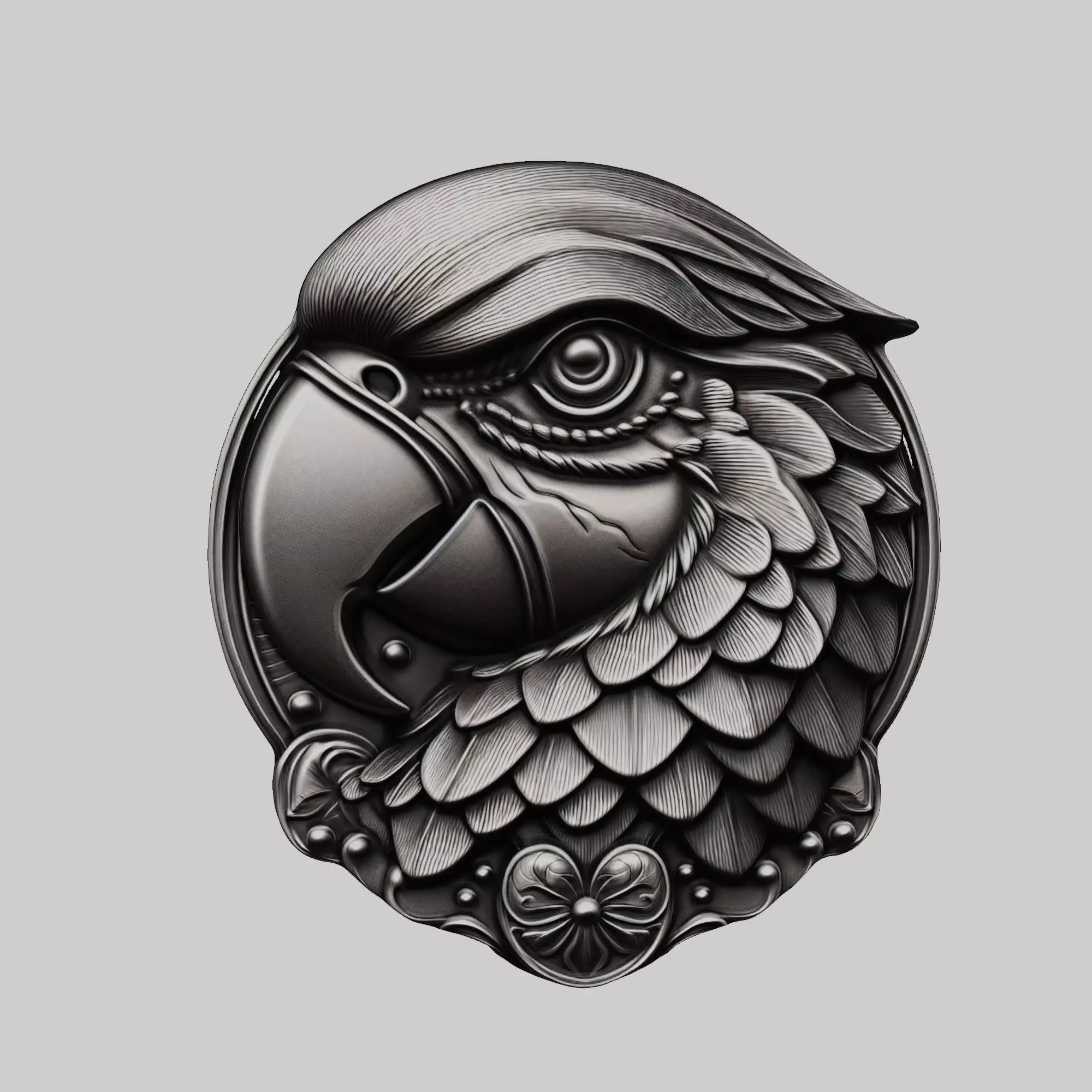 Parrot Animal Head Parrot Animal Medallion 3D print model