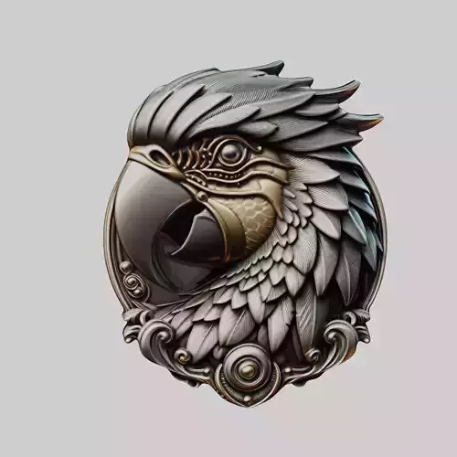 Parrot Animal Head Parrot Animal Medallion 