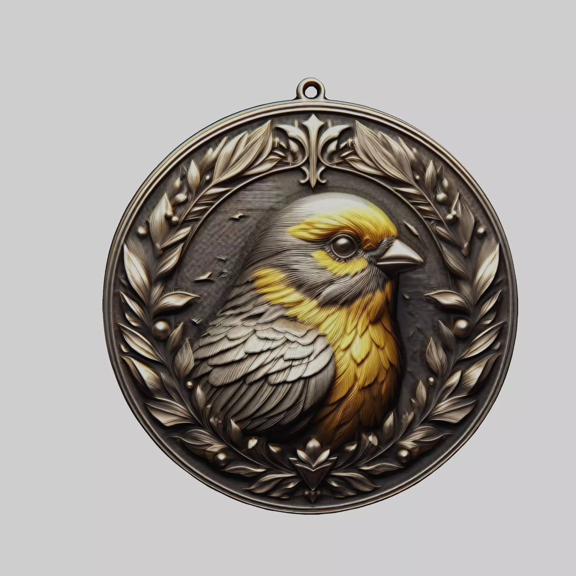 Canary Animal Head Canary Animal Medallion 3D print model