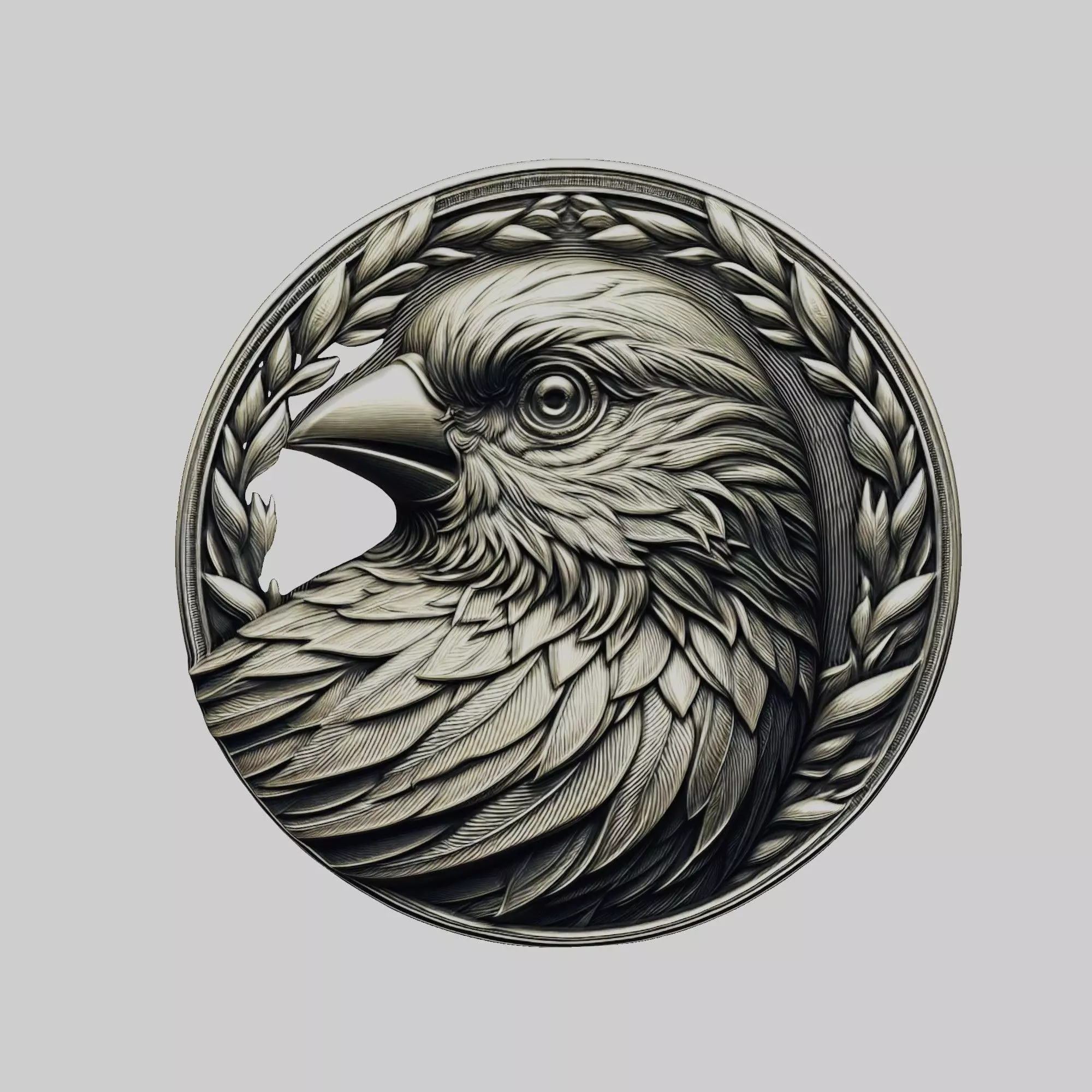 Canary Animal Head Canary Animal Medallion  3D print model_0