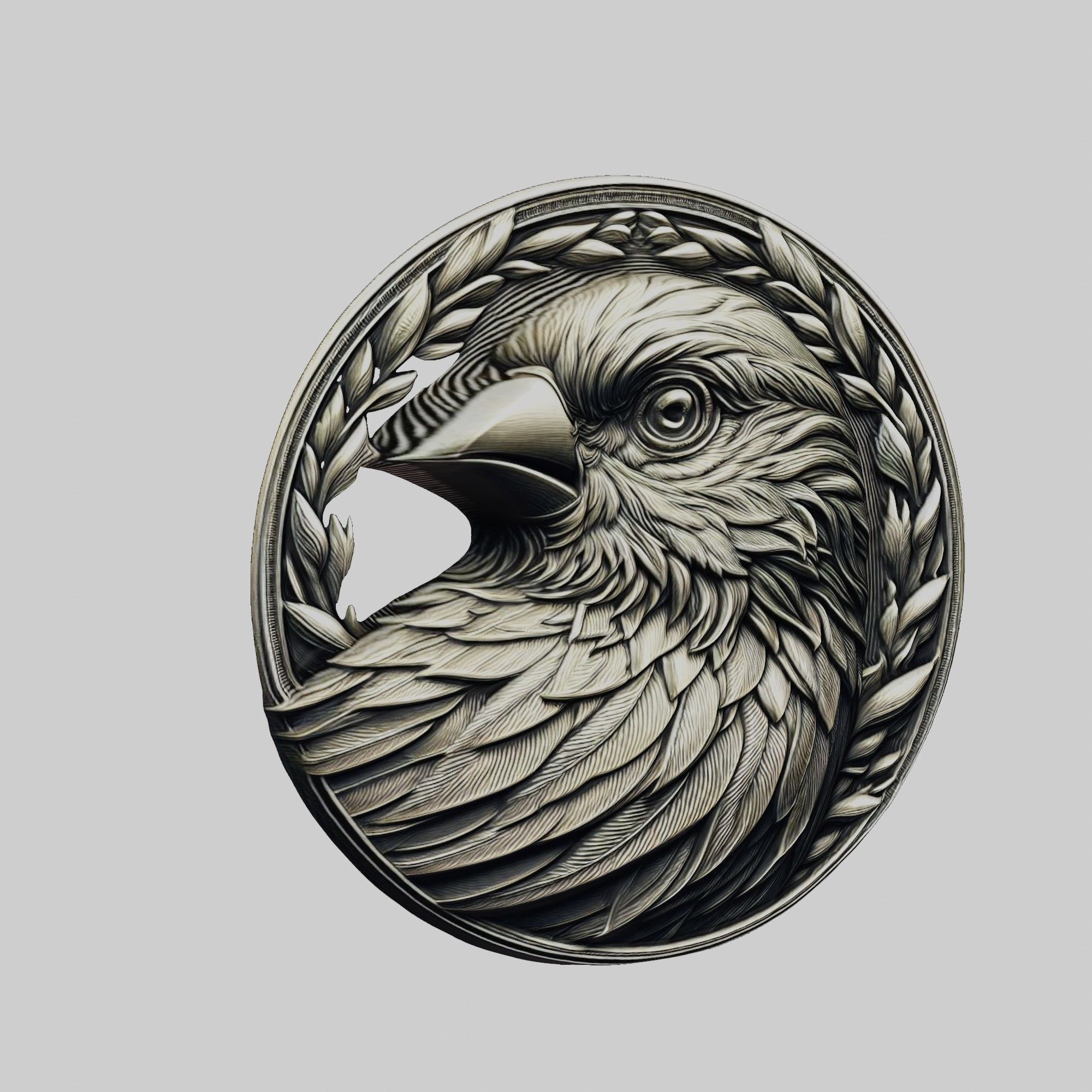 Canary Animal Head Canary Animal Medallion  3D print model_1