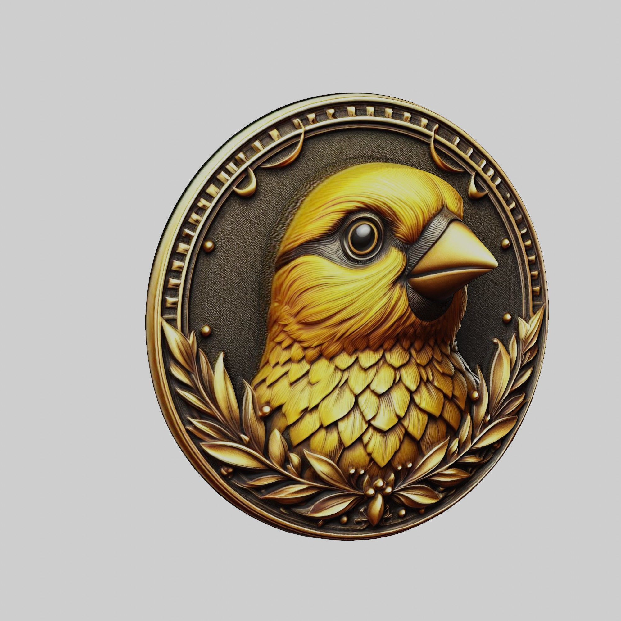 Canary Animal Head Canary Animal Medallion  3D print model_1