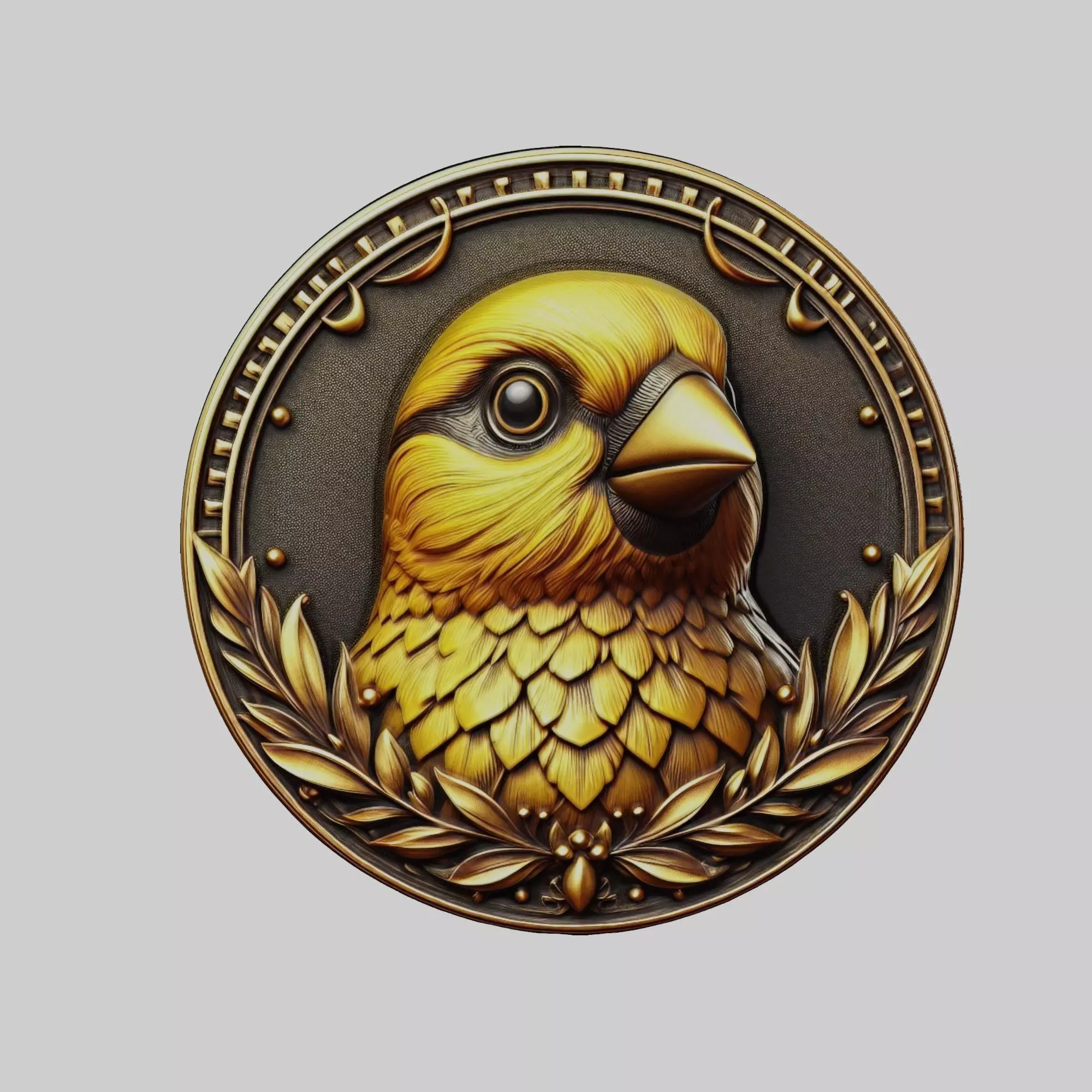 Canary Animal Head Canary Animal Medallion  3D print model_0