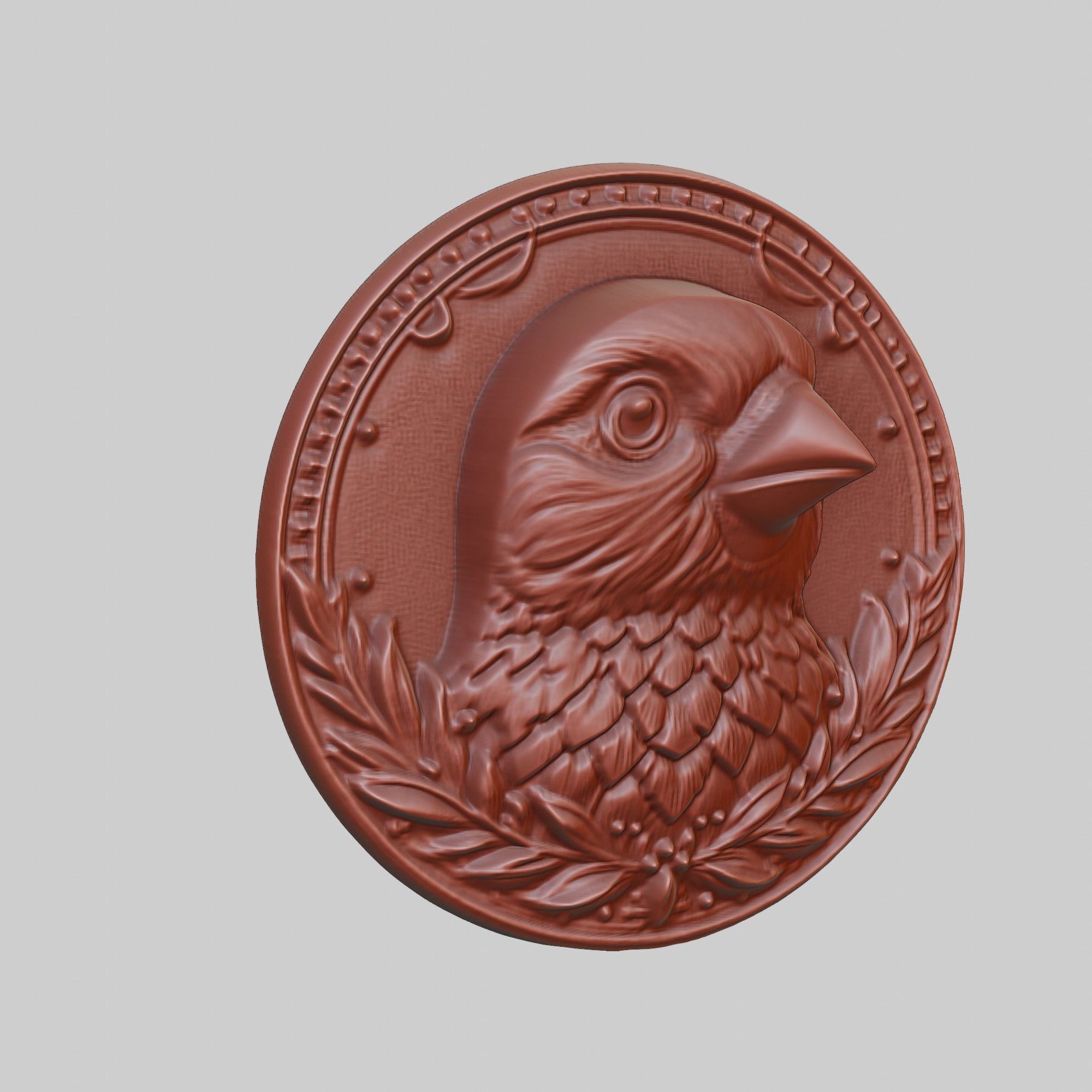 Canary Animal Head Canary Animal Medallion  3D print model_3