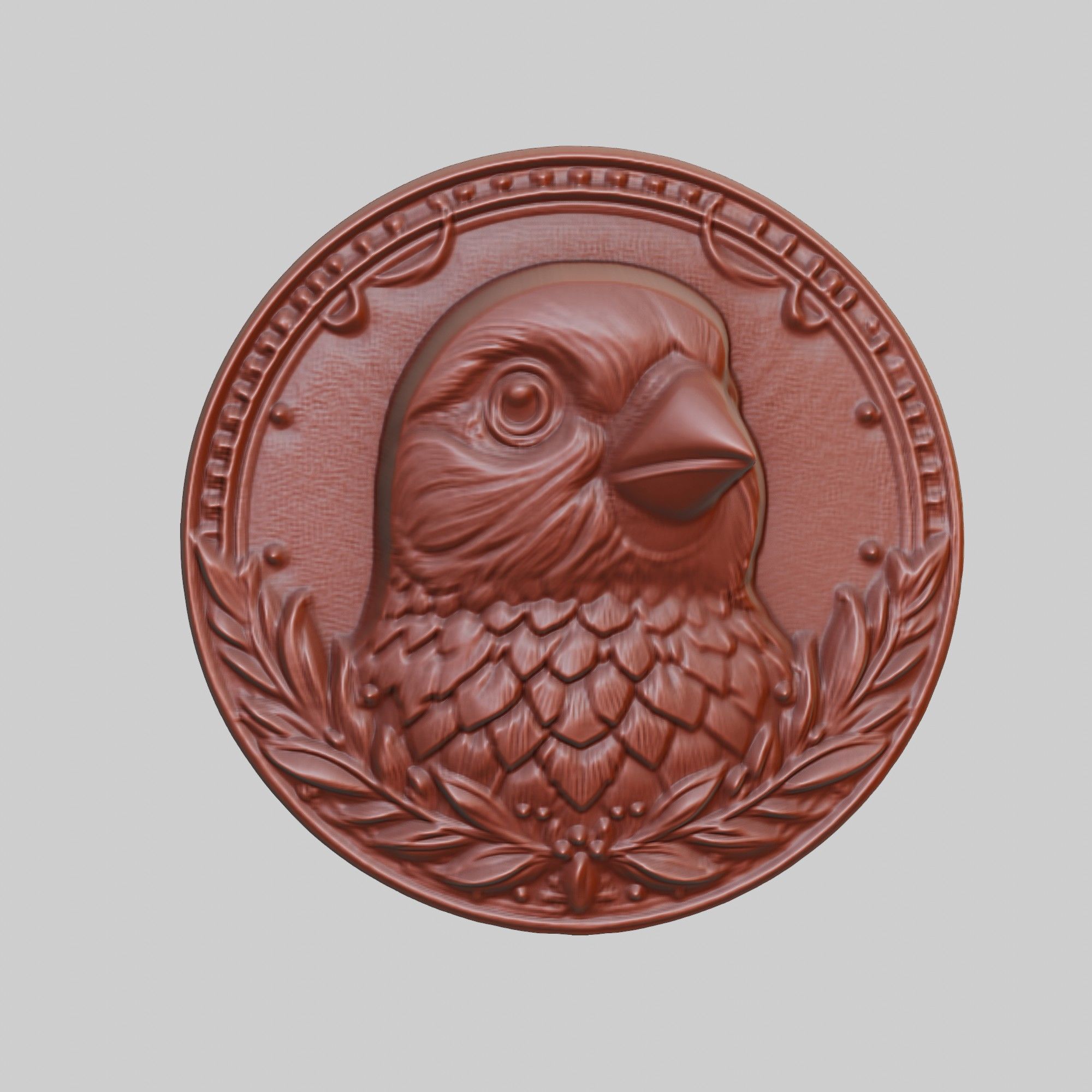 Canary Animal Head Canary Animal Medallion  3D print model_2