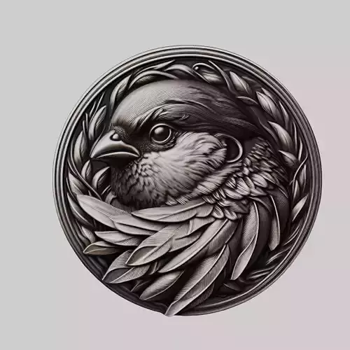 Sparrow Animal Head Sparrow Animal Medallion 