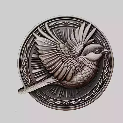 Sparrow Animal Head Sparrow Animal Medallion 