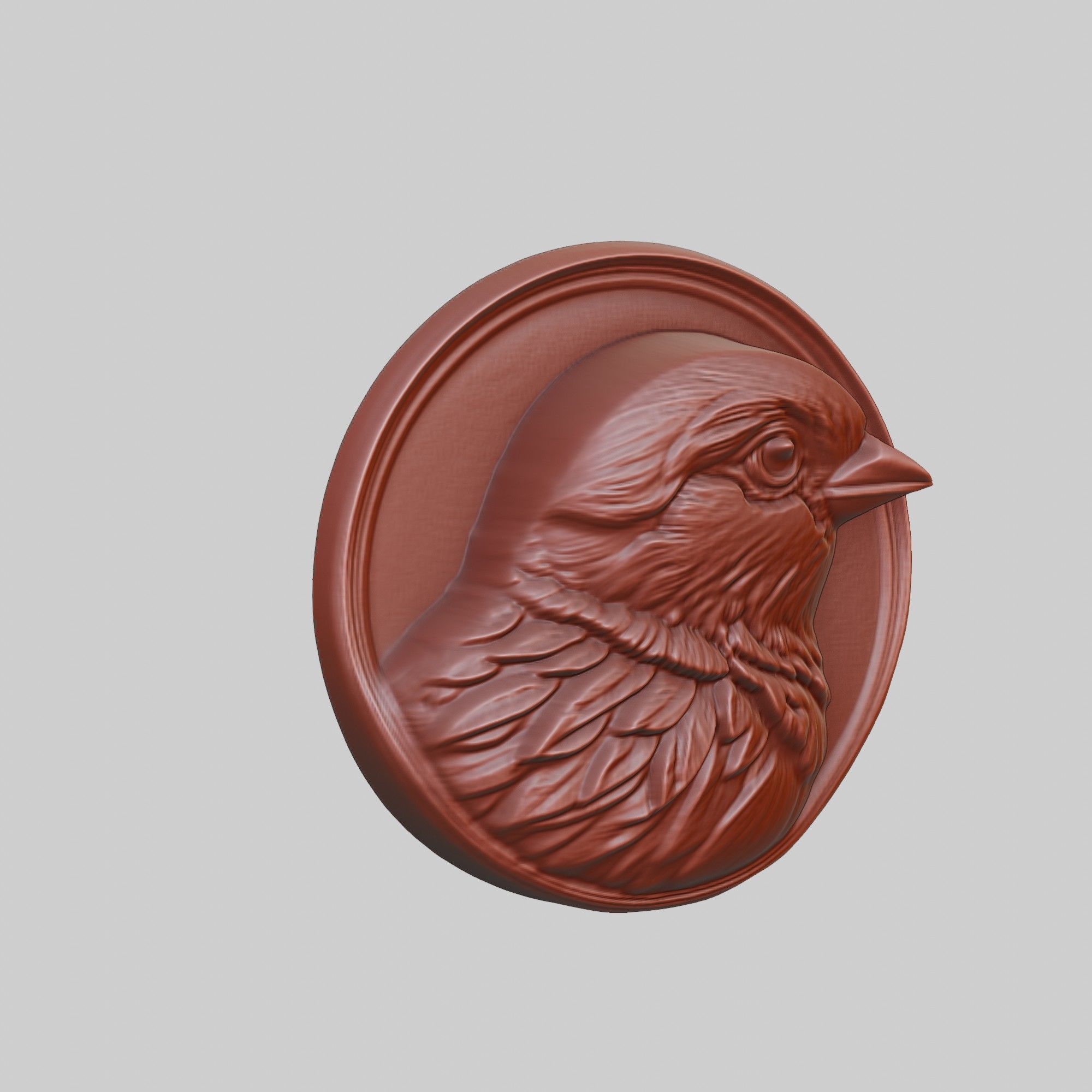 Sparrow Animal Head Sparrow Animal Medallion  3D print model_3