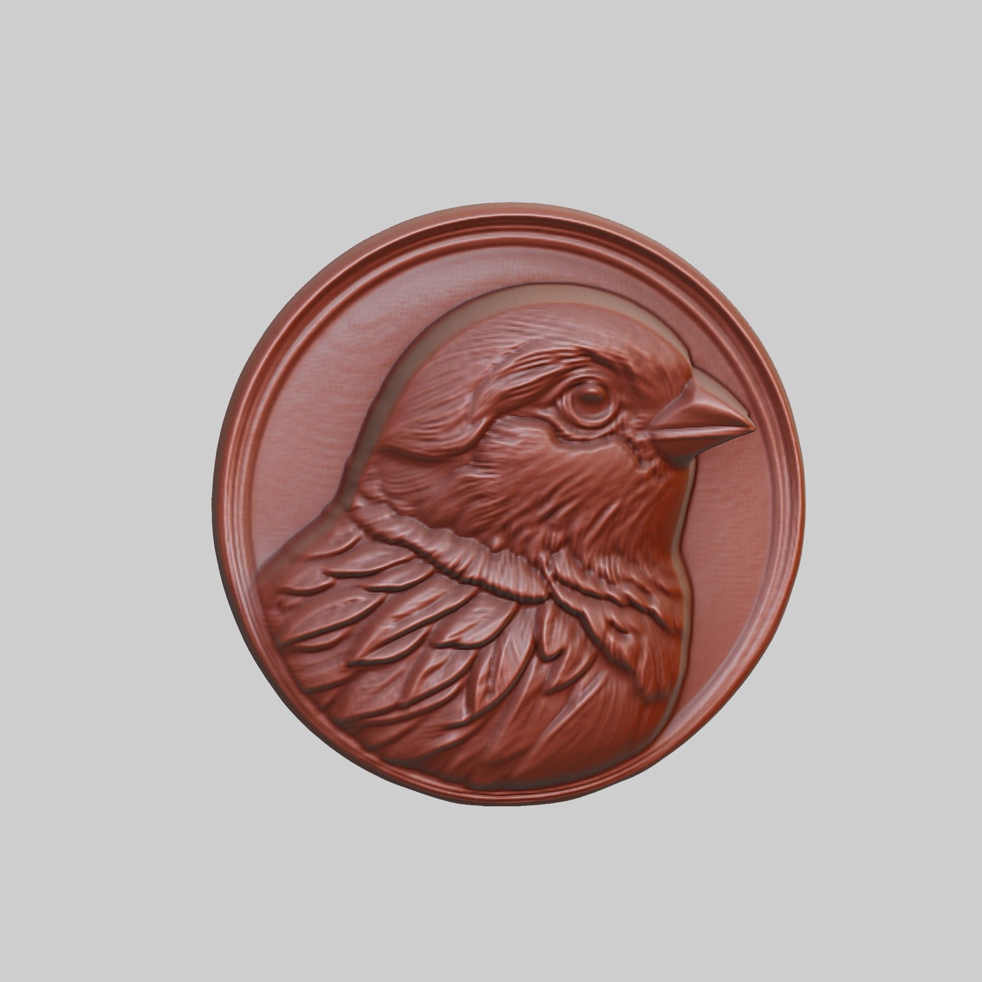 Sparrow Animal Head Sparrow Animal Medallion  3D print model_2