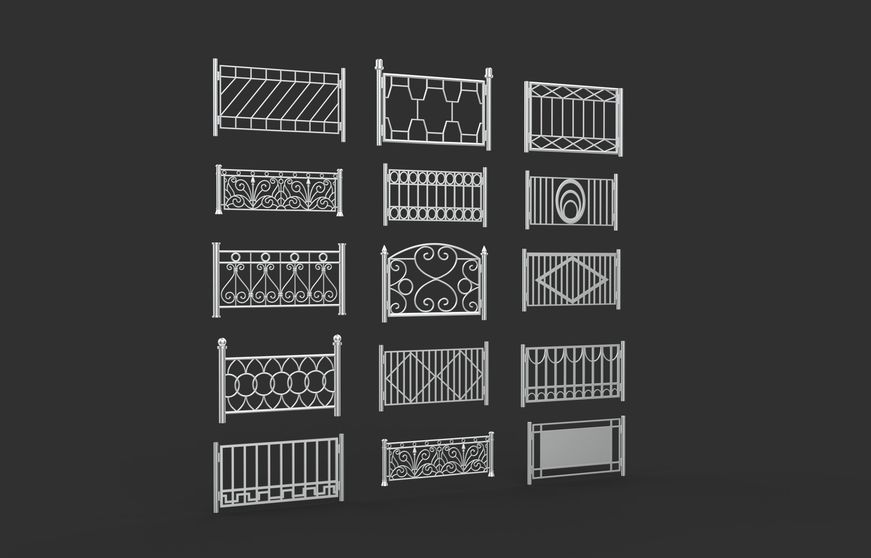 Railing  Pack 3D model_9